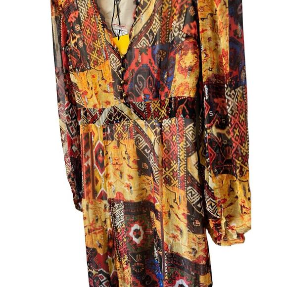 LE SUPERBE - Wo Joni Long Sleeve Maxi Dress - Tapestry Patchwork - size 4 (NWT) - Picture 8 of 16
